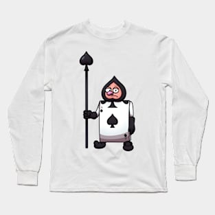 Spade Card Soldier From Wonderland Story Long Sleeve T-Shirt